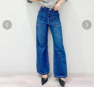 JYDA 유틸리티 베이커 와이드 데님 팬츠 제이다 블루
