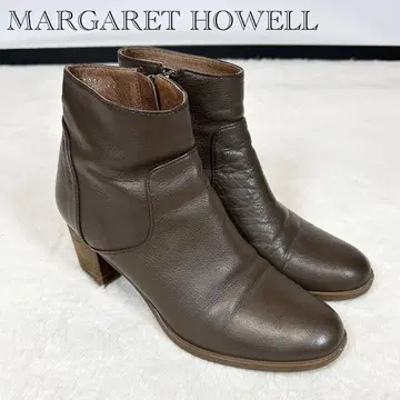 MARGARET HOWELL 사이드 지퍼 숏부츠 브라운 22.5