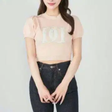다리치 택 포함 새상품 백 오픈 아플리케 니트탑 PNK 핑크