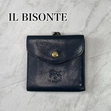 [새상품급] 일비종떼 IL BISONTE 가죽 접이식 지갑 가마구치