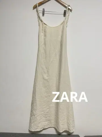 ZARA 트위스트 린넨 블렌드 원피스 아이보리 XS 사이즈