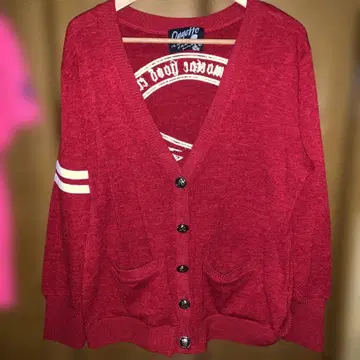 Oggetto 해골 가디건 레드 4L 3XL