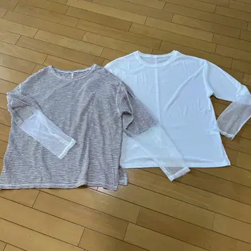 차오패닉 티피 소매 절개 시어 보더 티셔츠
