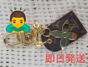 새상품급 다크 브라운 가죽 모노그램 키케이스 키링 골드 M00833
