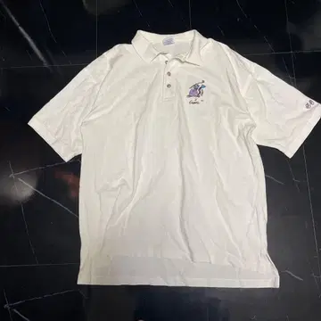 90s USA제 crazy shirt 피케 셔츠 밤반 캣 자수