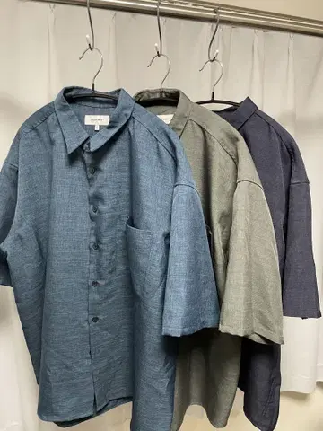 MONO-MART 울 라이크 패브릭 오버 사이즈 S/S 셔츠