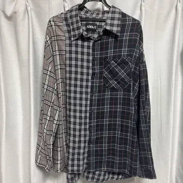 AJOBYAJO Over Check Mixed Shirt