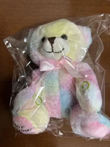 파스텔 컬러 곰 봉제 인형