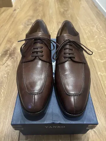 [미사용 새상품] YANKO 얀코 브라운 가죽 신발 U팁 25cm 6.5