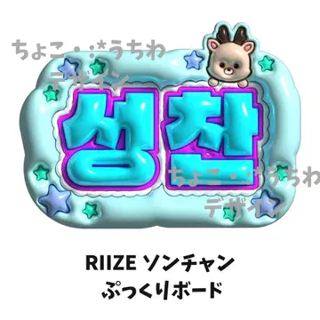 RIIZE 성찬 푹신한 네임 보드 오더 3D