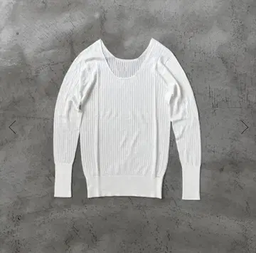 KANAM silk rib long sleeve / White
