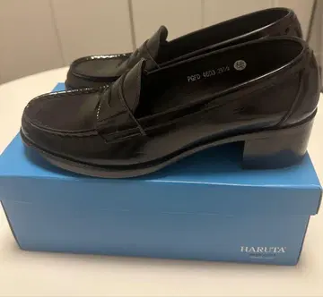 HARUTA 여성용 블랙 로퍼 와이즈3E 힐4.5cm