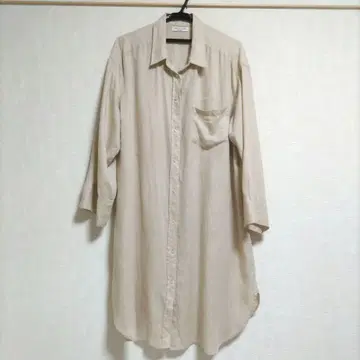 미라 오웬 프렌치 린넨 롱 오버 셔츠 원피스