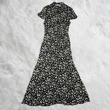 ZARA 자라 꽃무늬 맥시 원피스 롱 M 블랙 셔츠 원피스