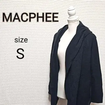 MACPHEE 후드 부착 버튼리스 가디건 S 사이즈 블랙