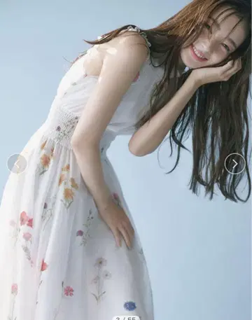 스나이델 백 리본 쉬폰 원피스 꽃무늬