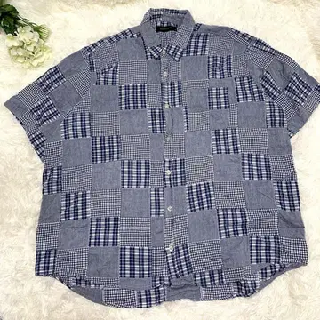 PERSON'S JEANS 패턴 셔츠 반팔 버튼 다운 체크 무늬