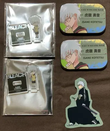 BLEACH 코테츠 이사네 미니 아크릴 스탠드 명찰 캔뱃지 스티커 5점