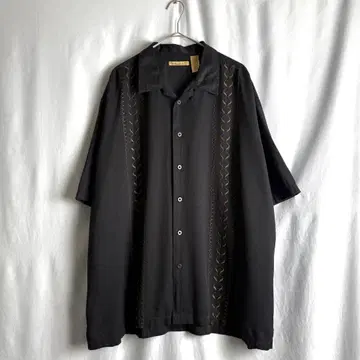 90s Havanera 오픈 카라 레이온 쿠바 셔츠