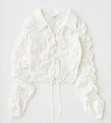 moussy FRONT TIE SHIRRING 셔츠 화이트