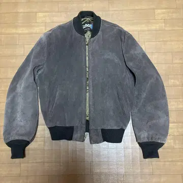 Schott 스웨이드 봄버 자켓 그레이
