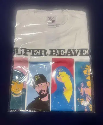 SUPER BEAVER 팝 아트 티셔츠 L 사이즈 화이트 미개봉품