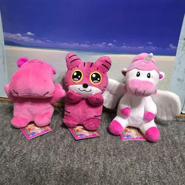 타베코 동물 THE MOVIE 통통한 오테다마 봉제 인형 3종 세트