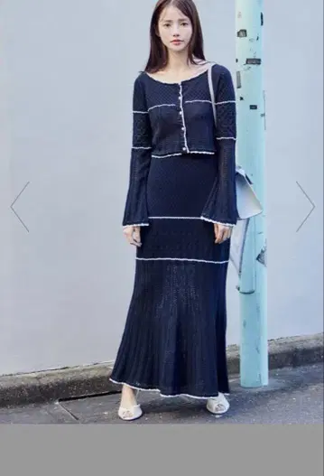 완판 스나이델 네이비 니트 셋업