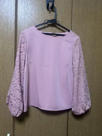 내추럴 뷰티 베이직 핑크 블라우스 레이스