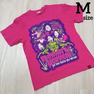 MAXIMUM THE HORMONE 그래픽 티셔츠 핑크
