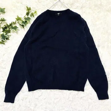 UNIQLO 유니클로 니트 스웨터 모 100 U넥 긴팔