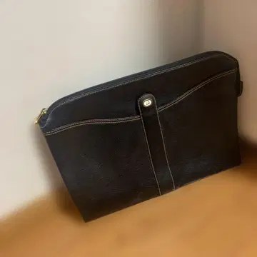 던힐 던힐 블랙 가죽 클러치백 A4 사이즈 대응