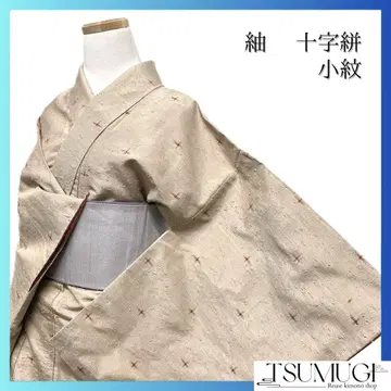 코몬  십자  베이지 컬러 기모노 071a p