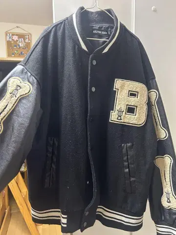 바시티 자켓 블랙