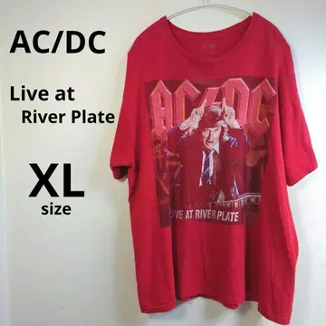 AC/DC 라이브 앳 리버 플레이트 밴딩 티셔츠 XL 사이즈 레드