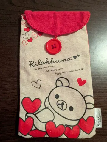 리락쿠마 하트 무늬 파우치