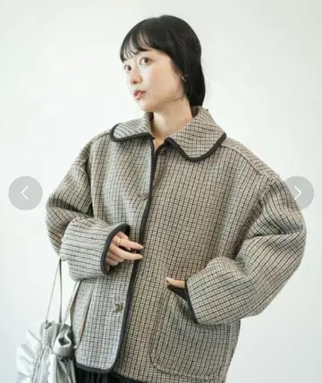 프릭스스토어 카라 리버서블 체크 보아 자켓