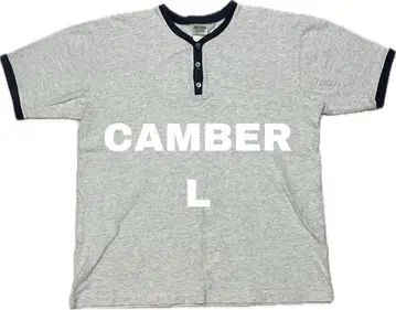CAMBER 헨리넥 티셔츠 L 진품 고양이 눈 단추 빈티지 구제 의류