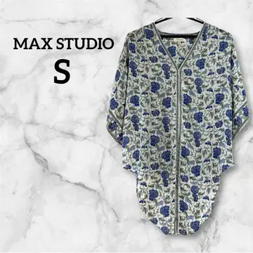 MAX STUDIO [S] 꽃무늬 반팔 셔츠 블루 여성용 상의