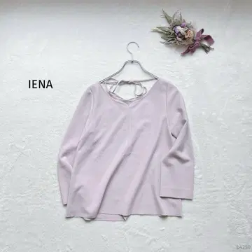 이에나 | 7부 소매 컷 티셔츠 넥스트랩 핑크 고급스러운 A 라인 걸리시
