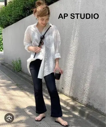 AP STUDIO 에이피 스튜디오 에어리 스트라이프 셔츠