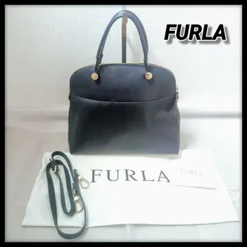 FURLA 훌라 핸드백 2way 가죽 네이비 비품 포함