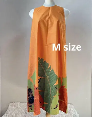 M 사이즈 훌라걸 원피스 오렌지 바나나 리프 Hawaii hula