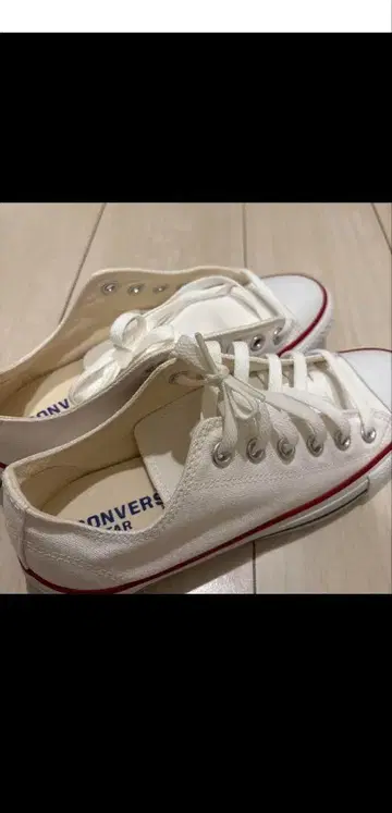 CONVERSE 화이트 캔버스 스니커즈 24.5cm