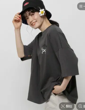 니코앤드 wiggle wiggle 콜라보 티셔츠 차콜 택 포함 새상품