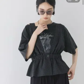 체크 자카드 페플럼 베스트