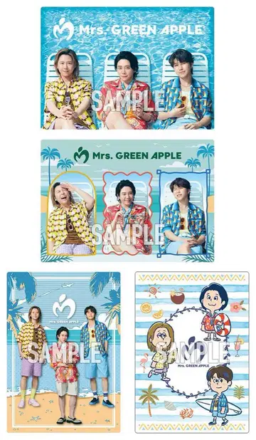 Mrs. GREEN APPLE 로손 오리지널 비주얼 시트 4종