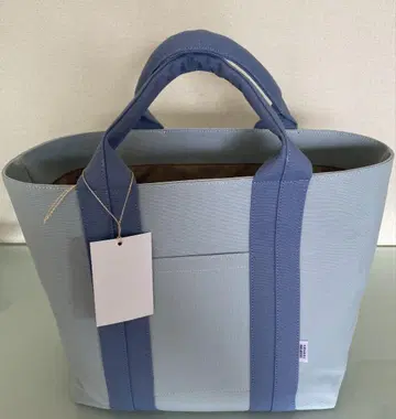 바이컬러 토트백 블루 계열 경량 A4 대응