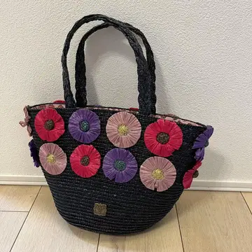 ANNA SUI 안나수이 카고백 블랙 핸드백 컬러풀 꽃