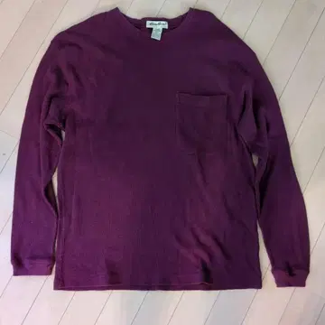Eddie Bauer 버건디 긴팔 티셔츠  써멀 와플